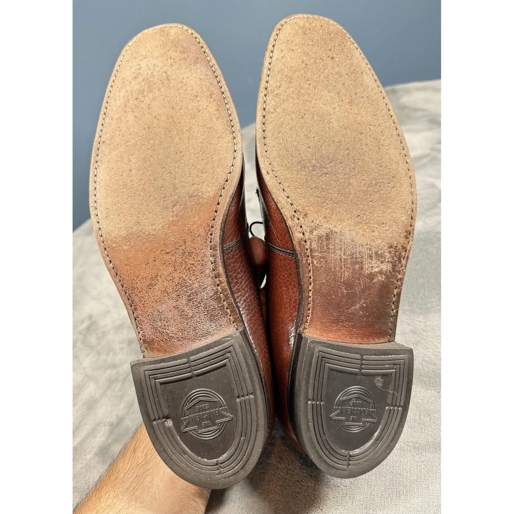 Vintage Florsheim Comfort Cushion Shoes Mens Size 10 C Brown Leather Derby Dress